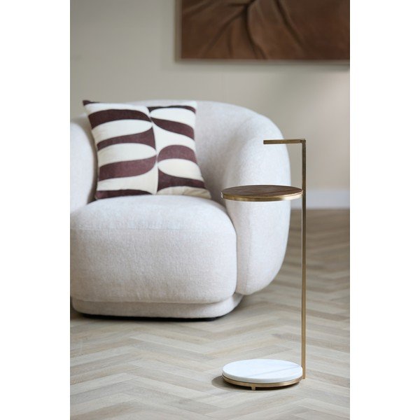 Tavolino rotondo con piano in marmo ø 26 cm Leda – Light & Living-image-2