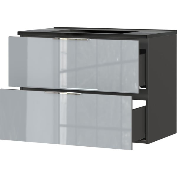 Mobile da parete grigio-nero con lavabo 81x61 cm Vasio - Germania-image-3