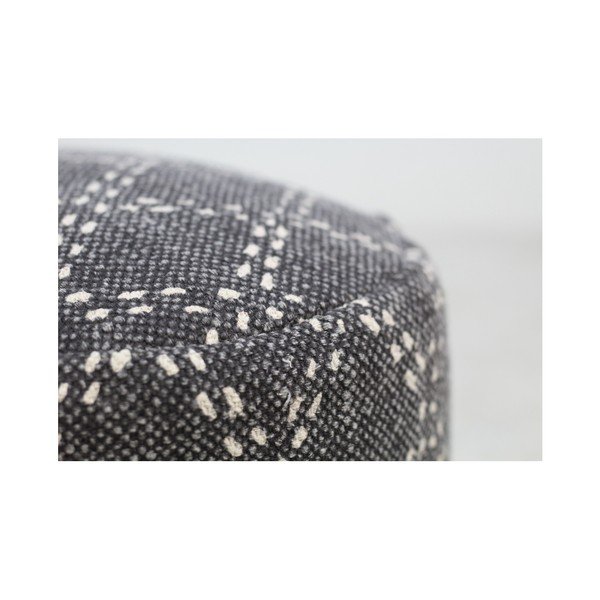 Pouf in cotone grigio scuro Lusso, 35 x 42 cm - HSM collection-image-1