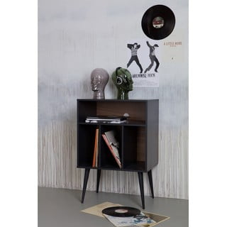 Credenza nera per gramofono in legno di pino 60x83 cmJames - WOOOD