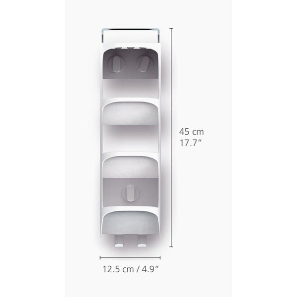 Mensola in plastica bianca autoportante per il bagno Capsule - Joseph Joseph-image-1