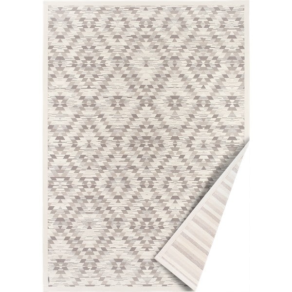Tappeto bifacciale bianco e grigio , 100 x 160 cm Vergi - Narma