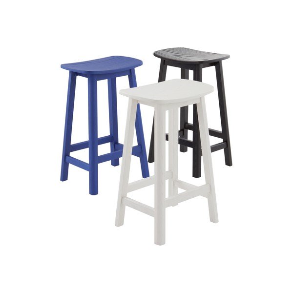 Sedia da bar bianca in frassino massiccio (altezza della seduta 65 cm) Selene – Jotex-image-4