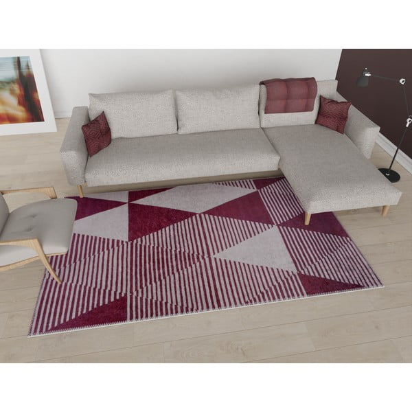 Tappeto lavabile bordeaux 80x150 cm - Vitaus-image-1