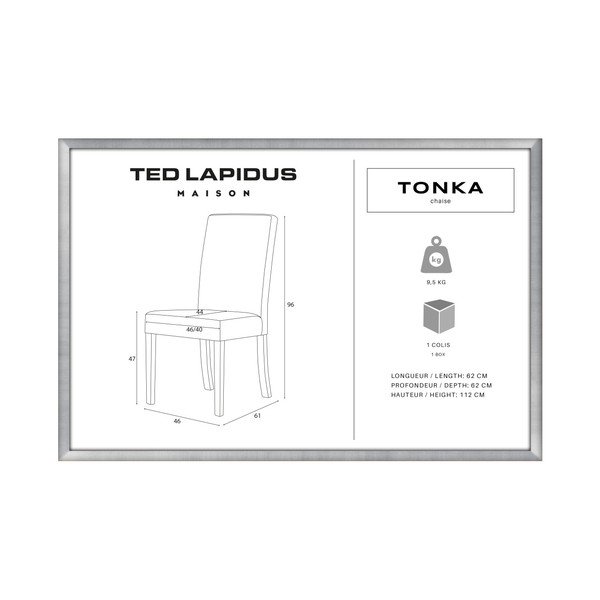 Sedia nera con gambe in faggio marrone scuro Tonka - Ted Lapidus Maison-image-3