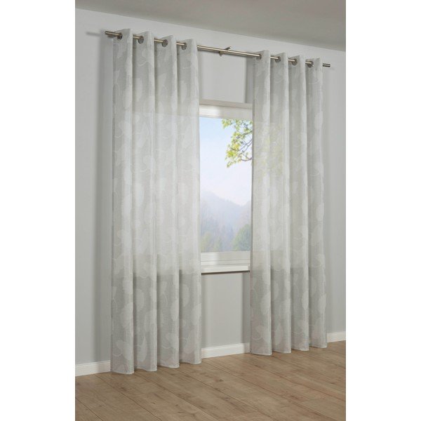 Tenda grigio chiaro in jacquard 140x245 cm Gingko – Sehlbach-image-1