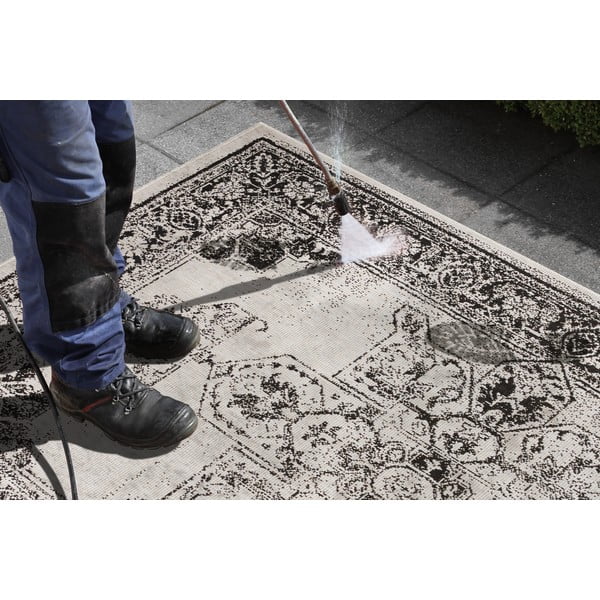 Tappeto da esterno nero e crema , 120 x 170 cm Borbon - NORTHRUGS-image-3