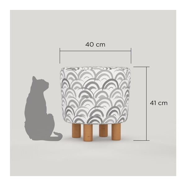 Sgabello Mimar con gambe in legno, ⌀ 41 cm Cono - Homitis-image-2