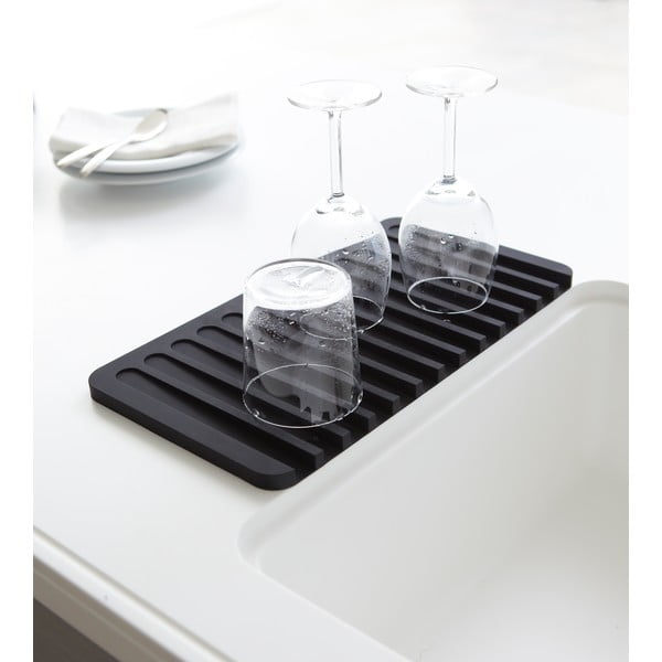 Vassoio di raccolta in silicone nero Yamazaki Flow - YAMAZAKI-image-1