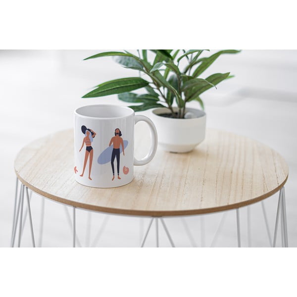 Tazza in ceramica bianca, 330 ml Beach Life - Butter Kings-image-1