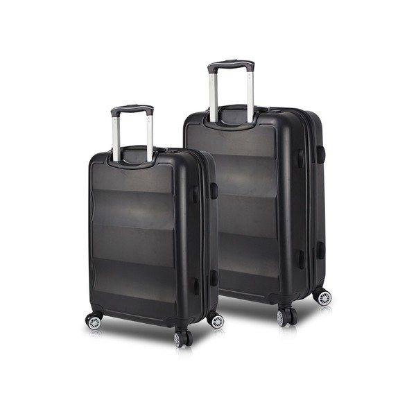 Set di 2 valigie da viaggio nere su ruote con porte USB My Valice LASSO Cabin & Medium - Myvalice