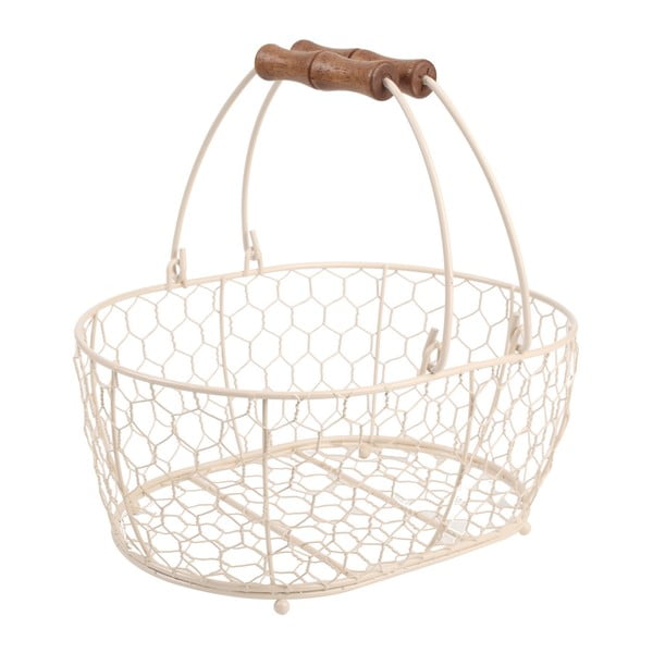 Cestino in metallo bianco, 29 x 21 cm Provence - T&G Woodware