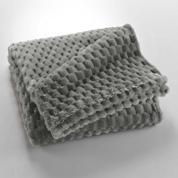 Coperta grigia in microflanella 125x150 cm Mini Frosty – douceur d'intérieur