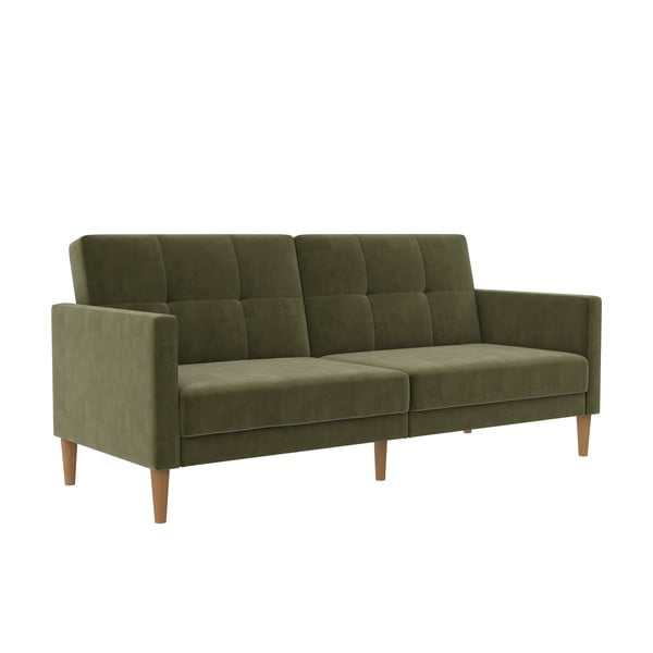 Divano letto in velluto verde 207 cm Lilly - Støraa-image-3