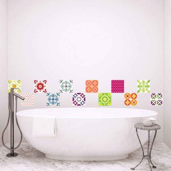 Set di 12 decalcomanie murali Piastrelle eleganti, 10 x 10 cm - Ambiance