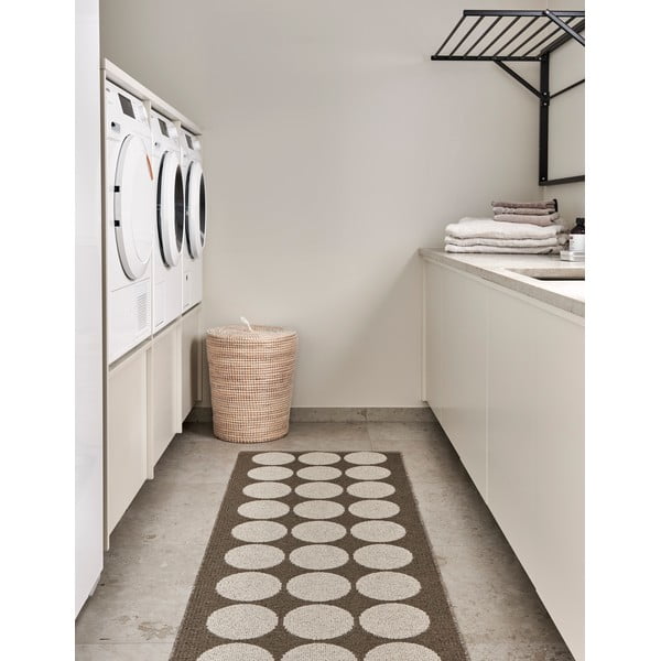 Passatoia da interno/esterno marrone/beige 70x240 cm Hugo Walnut Linen – Pappelina-image-1