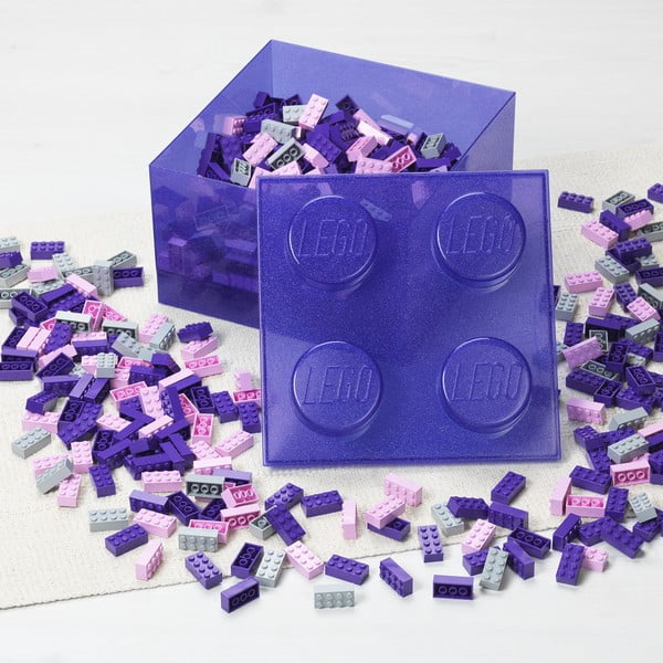 Scatola per bambini viola in plastica 25x25x18 cm – LEGO®-image-2