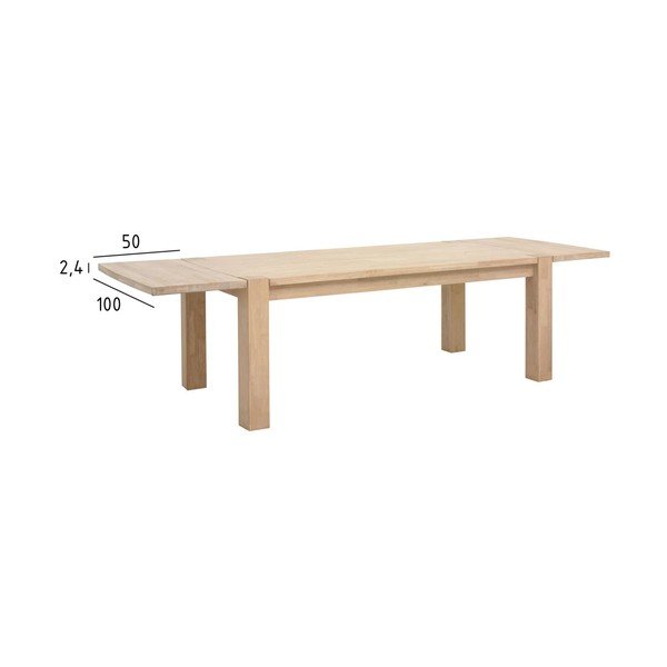 Piano del tavolo da pranzo aggiuntivo in rovere 100x50 cm Texas - Furnhouse-image-4