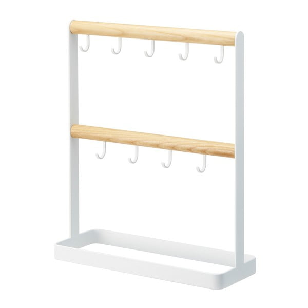 Portachiavi da tavolo bianco con dettaglio in faggio Tosca - YAMAZAKI