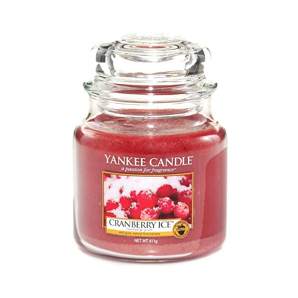 Candela profumata al mirtillo rosso ghiaccio, tempo di combustione 65 h Cranberry Ice - Yankee Candle