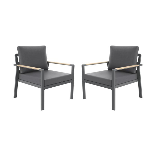 Poltrona da esterno grigio scuro in metallo Sibiu Duo – Rojaplast