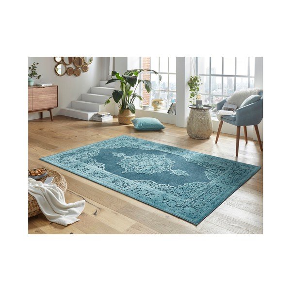 Tappeto in viscosa blu , 120 x 170 cm Willow - Mint Rugs-image-1