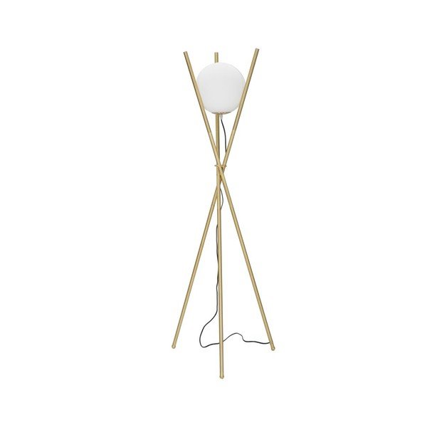 Lampada da terra bianca/dorata con paralume in vetro (altezza totale 155 cm) Glamy – Mauro Ferretti