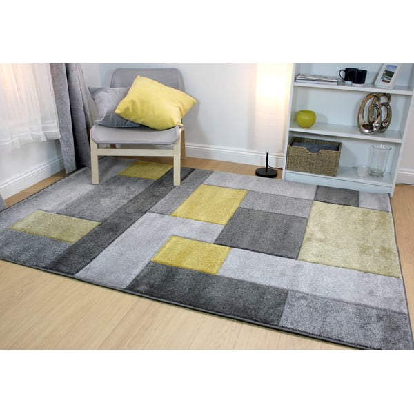 Tappeto giallo/grigio 120x170 cm Cosmos - Flair Rugs-image-1