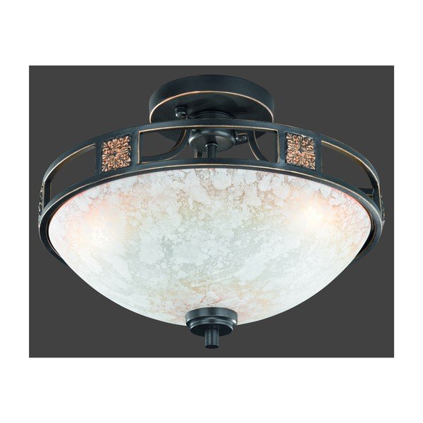 Plafoniera nera con paralume in vetro ø 42 cm Quinta – Trio-image-3