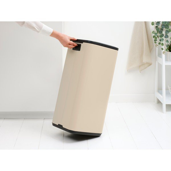 Cestino per la spazzatura beige in acciaio touch 30 l Bo Touch – Brabantia-image-2