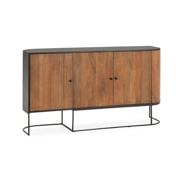 Credenza di colore naturale in mango massiccio 165x90x40 cm Curve – MOME