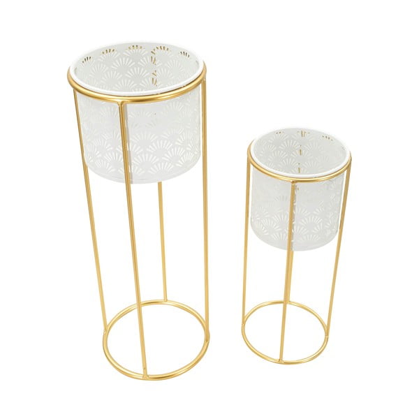 Set di 2 piedistalli per piante in metallo ø 17 cm altezza 46 cm Whity - Mauro Ferretti-image-2