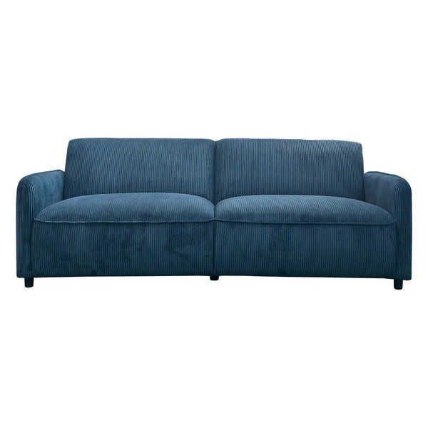 Divano blu reclinabile/allungabile con rivestimento in velluto a coste 209 cm Alicia – Støraa