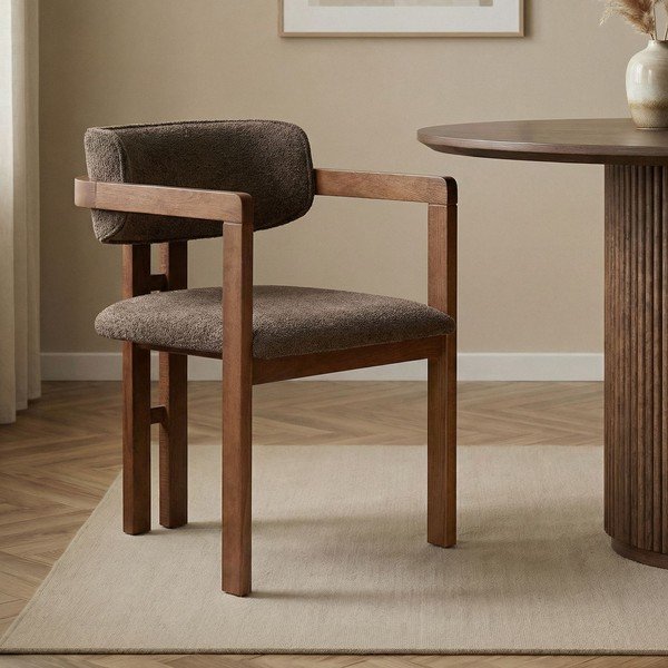 Sedia da pranzo marrone con braccioli Toscana – Kalune Design-image-1