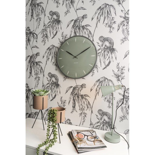 Orologio da parete in vetro verde , ø 40 cm Leaf - Karlsson-image-1