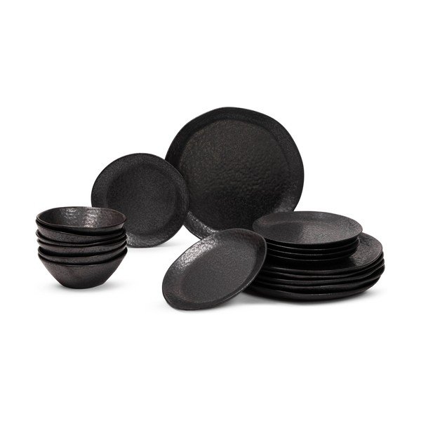 Set da pranzo in pietra 18 pz per 6 persone Dark Moon – Bonami Selection