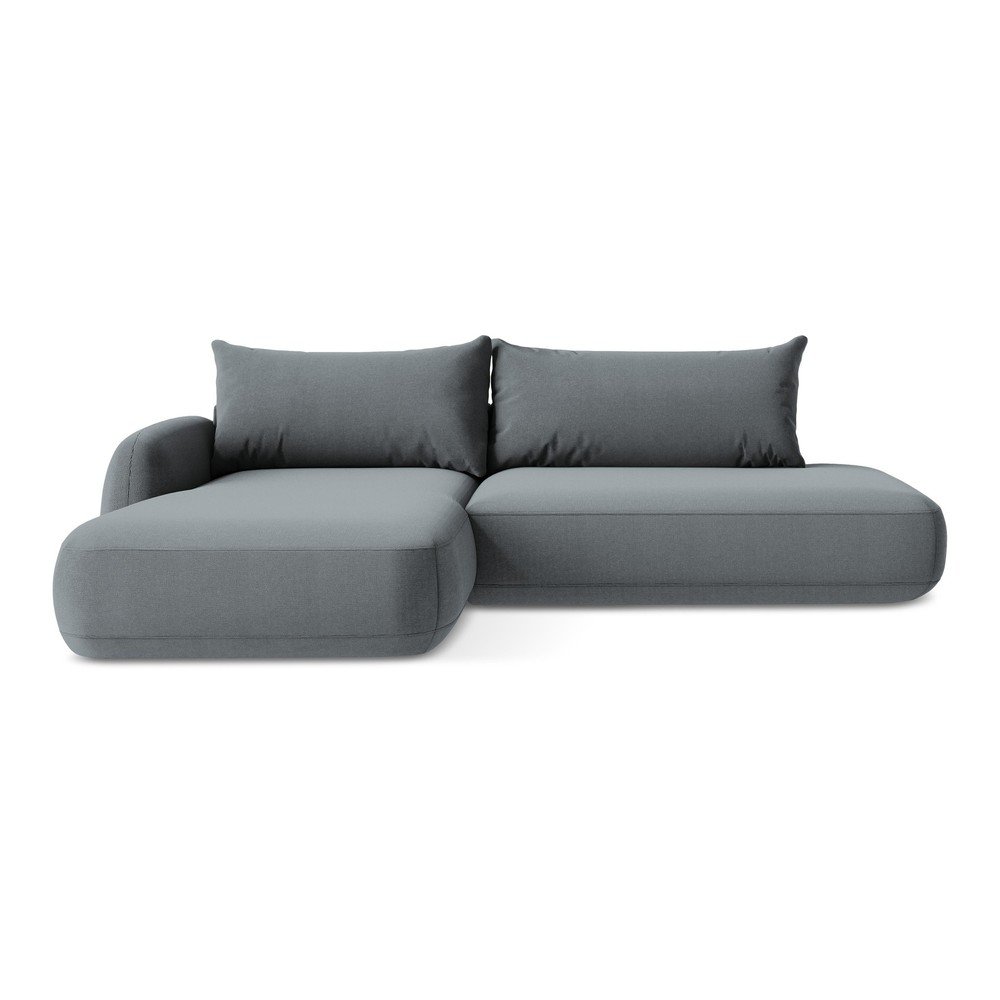 Divano angolare blu polveroso allungabile (con penisola a sinistra/con chaise lounge) Hale – Makamii | Divani ad angolo