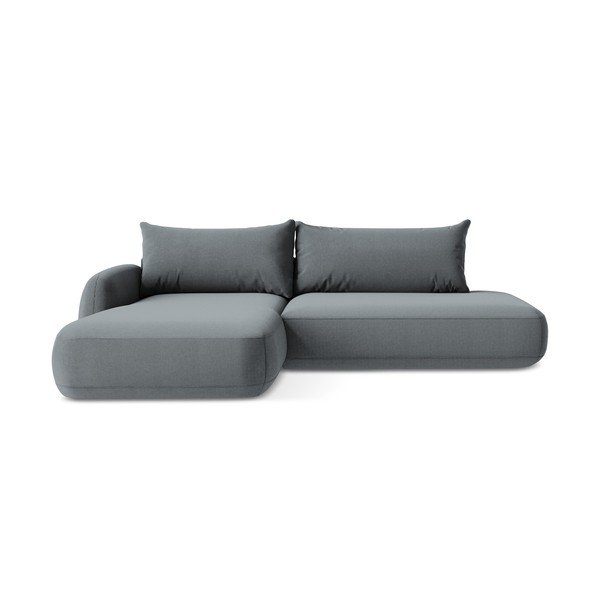 Divano angolare blu polveroso allungabile (con penisola a sinistra/con chaise lounge) Hale – Makamii