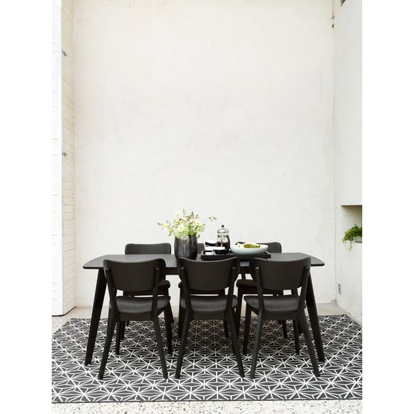 Sedia da pranzo in rovere nero con seduta grigio scuro Cato - Rowico-image-3