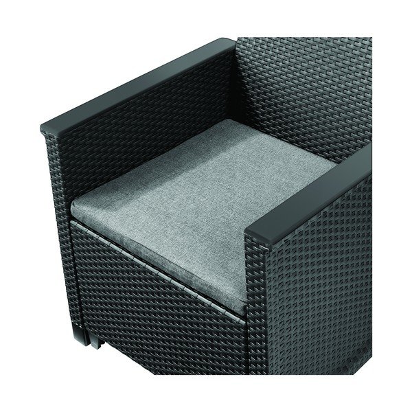 Set da giardino in rattan artificiale grigio scuro per 2 persone Elodie - Keter-image-2