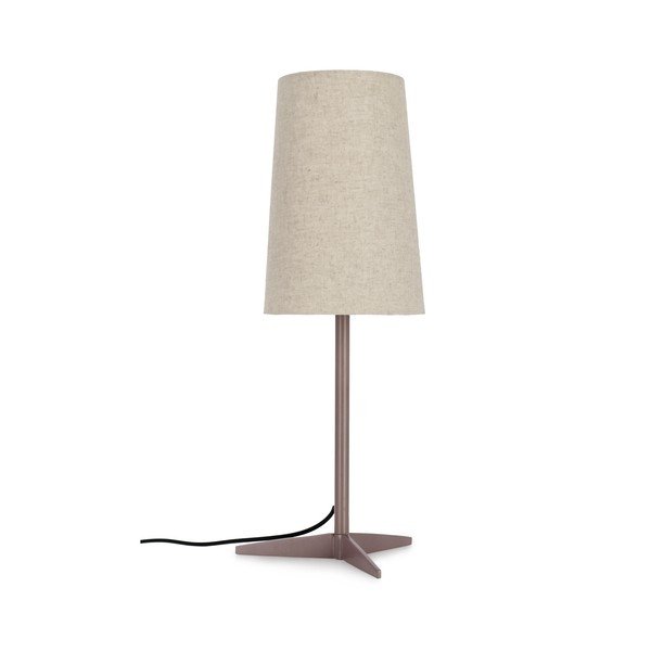 Lampada da tavolo beige in metallo con paralume in tessuto (altezza totale 60 cm) Assam – Bizzotto