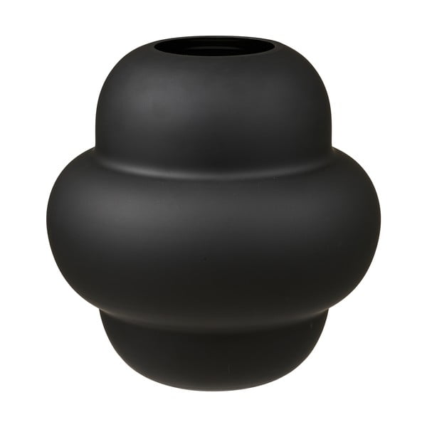 Vaso nero in vetro (altezza totale 20 cm) Vera – House Nordic