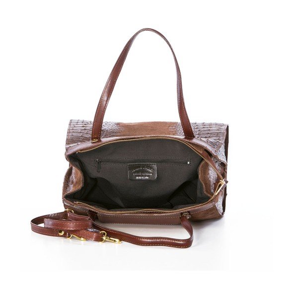 Kožená kabelka Croco Brown-image-2
