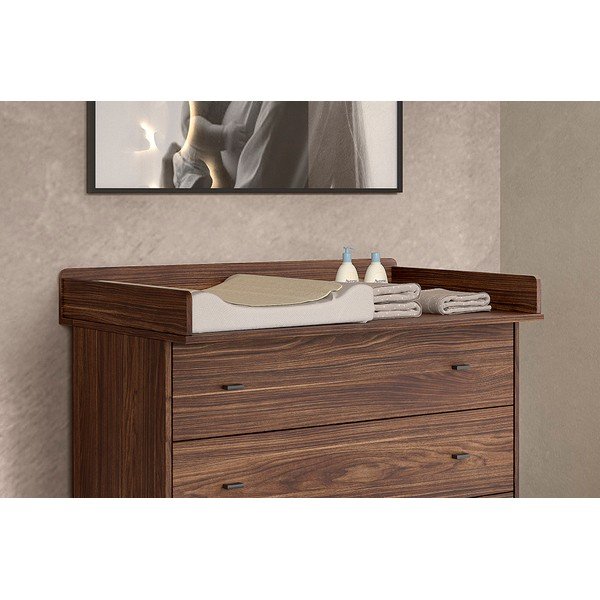 Fasciatoio (profondità adatta della cassettiera 55 cm) colore naturale scuro con effetto noce Ilyas – Vipack-image-1