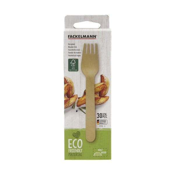 Set di 30 forchette in legno Nature - Fackelmann-image-1