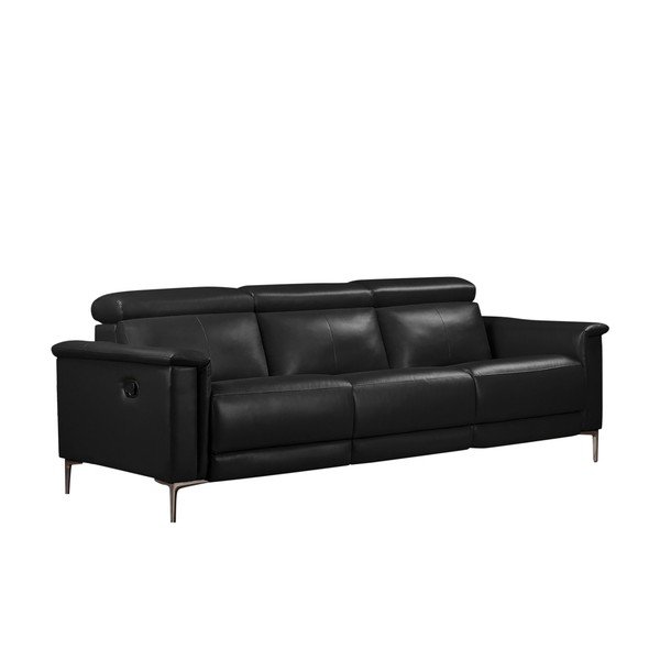 Divano nero in similpelle 222 cm Lund - Støraa-image-2