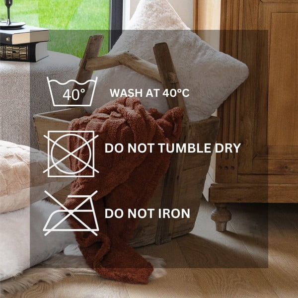 Coperta rossa/arancione in micropile 150x200 cm Rena – Tiseco Home Studio-image-4