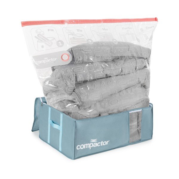 Set di organizer per vestiti sottovuoto in plastica 3 pz 65x45x27 cm Blue Edition - Compactor-image-3