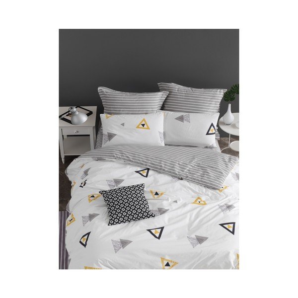 Lenzuolo matrimoniale Ranforce in cotone Erois Bianco, 160 x 220 cm - Mijolnir