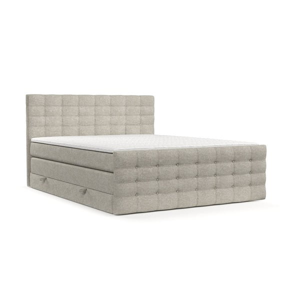 Letto boxspring beige con spazio contenitivo 180x200 cm Blend - Maison de Rêve